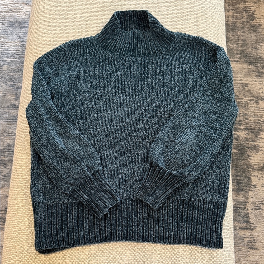 Cynthia Rowley Charcoal teal Turtleneck Sweater